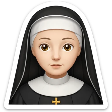 Catholic nun in traditional habit sticker