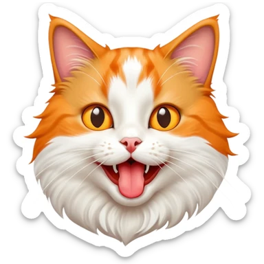 cat sticking out tongue  sticker