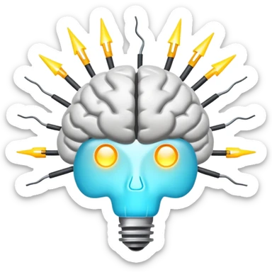 brain nerve signal only one  sticker