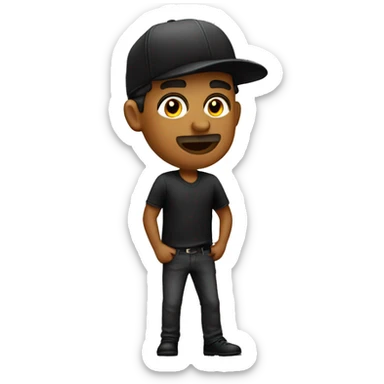 Hombre con gorra negra  sticker