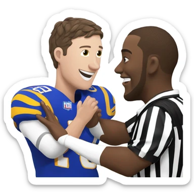 Josh Allen getting a pat on the back from the referee sticker