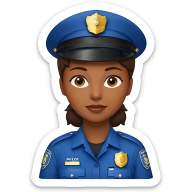 black woman wear police's uniform sticker