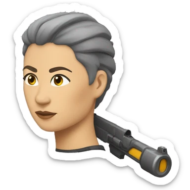 Una mujer de pelo largo enrulado furiosa sticker