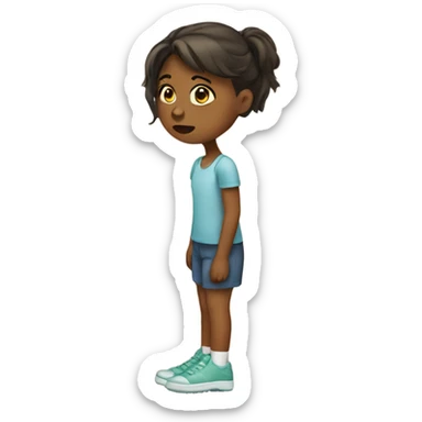 Girl with sore foot sticker