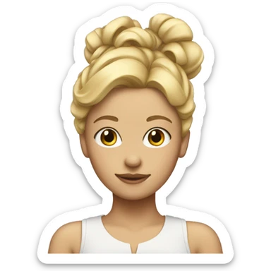 blonde girl with hairstyle in two bunches on her head sticker
