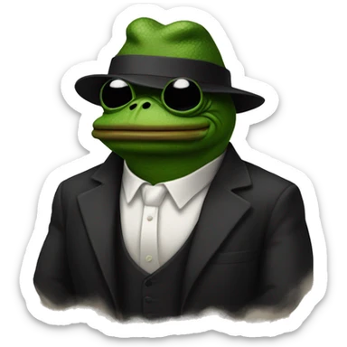 Pepe in a mafia outfit  sticker