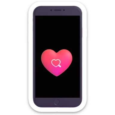 phone with an Instagram-like heart notification popping out sticker