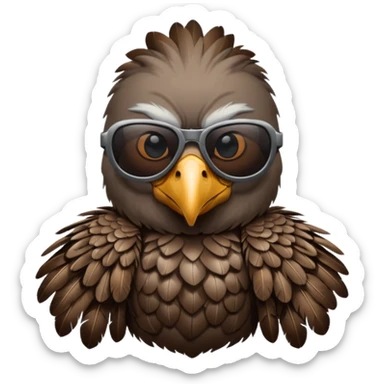 vulture wearing reflective sunglasses sticker