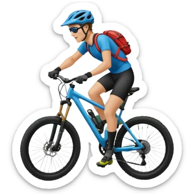 Bicicleta Mtb, ciclista montado, montaña sticker