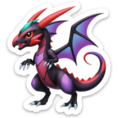 Colorful Cool Badass  Meloetta-Noibat-Noivern-Salandit-Guilmon-Darkrai-Pokémon-Fakémon-fusion-hybrid-creature sticker