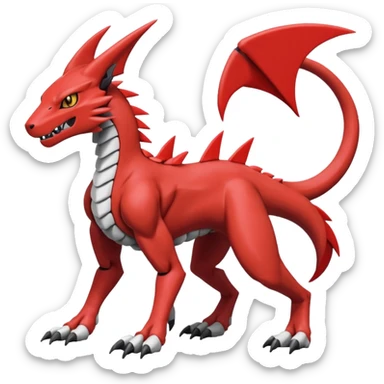 Heliolisk-Sergal-Cyclizar-Guilmon-Protogen-Wickerbeast-grem2-Genesect-Pokémon, full body sticker