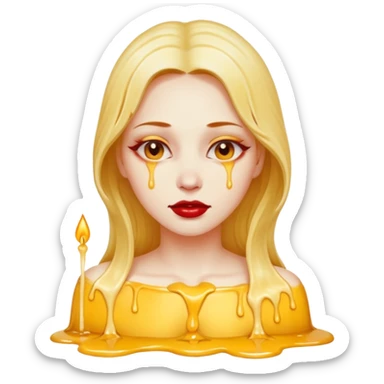 Woman dripping hot wax onto her own skin, controlled pain, ceremonial atmosphereWoman dripping hot wax onto her own skin, controlled pain, ceremonial atmosphere sticker