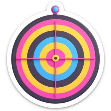A cute bullseye target with spring pastel colors of yellow, pink and light blue sticker