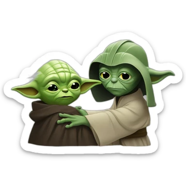 Yoda caresses Darke-vador sticker