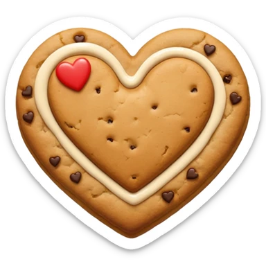 cookie heart shape woth glaze sticker
