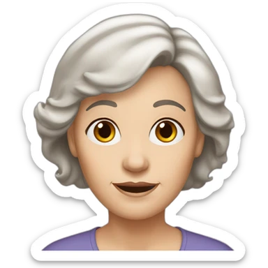 White 63 yrs old woman brown hair black eyes sticker