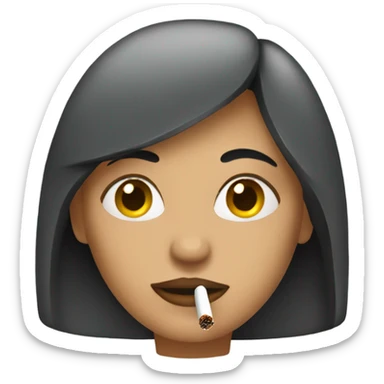 woman with a cigarette sticker
