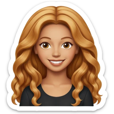 Beyonce with long strawberry blonde hair sticker
