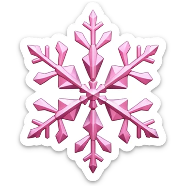 snowflake with pink color  sticker