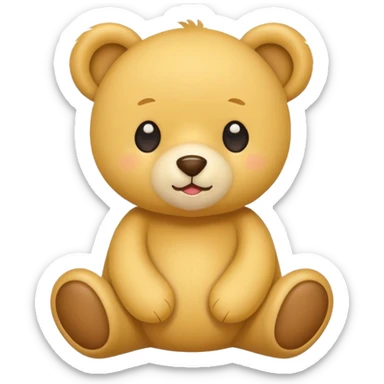 Cute flat-style teddy bear icon for infant daycare. like apple emoji teddy bear
 sticker