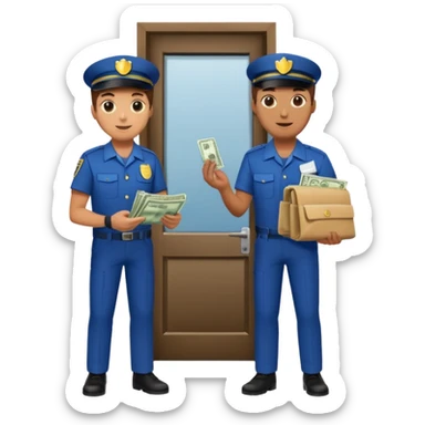 repartidor y  cliente paga en casa sticker