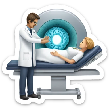 Male-Radiologist-performing-mri-to-woman sticker