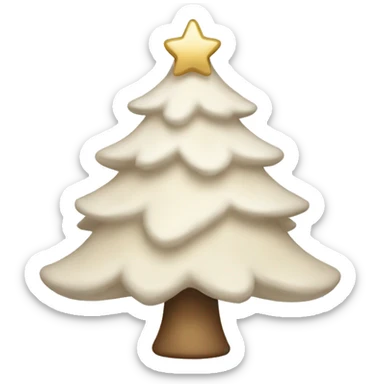 white and beige Christmas tree sticker