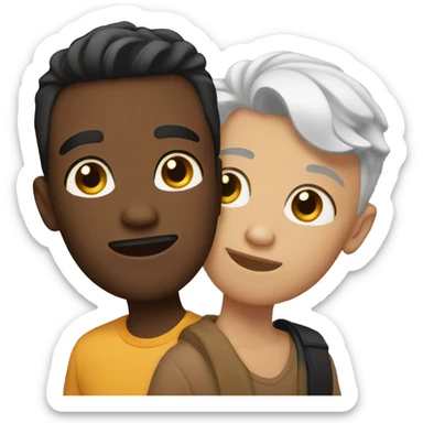 gay interracial  sticker