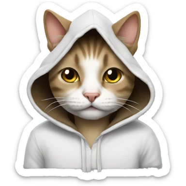 Cat in the hood sticker