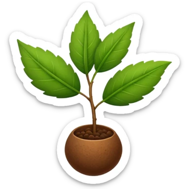 ein kleiner samen, aus dem ein grüner zweig wächst sticker