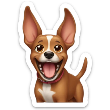 Pincher-brown-mini-dog-laughing-with-tears sticker