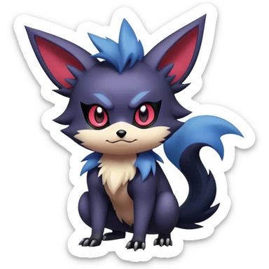 Edgy Cool Cute Kawaii Noibat-Zorua-Pokemon Full Body sticker