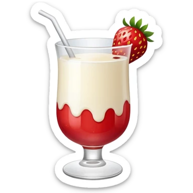 vaso con crema y fresas sticker