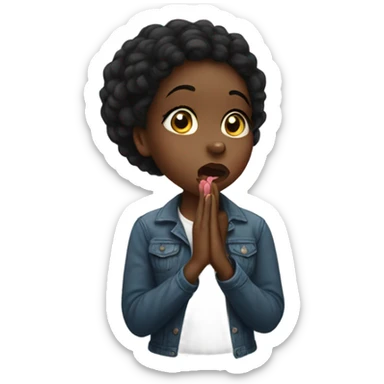 black girl blowing kisses sticker