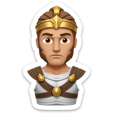 crea a un guerrero griego estoico, muy musculoso 3d, realista sticker