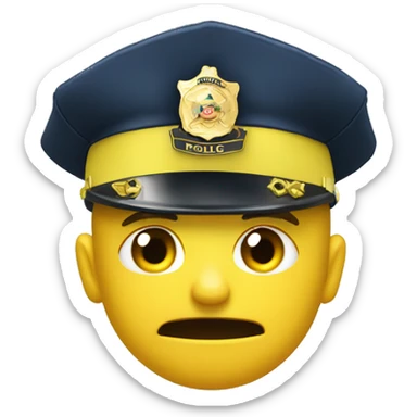 yellow male police officer emoji merged with the cry emoji. Make the officer emoji cry a stream of tears sticker