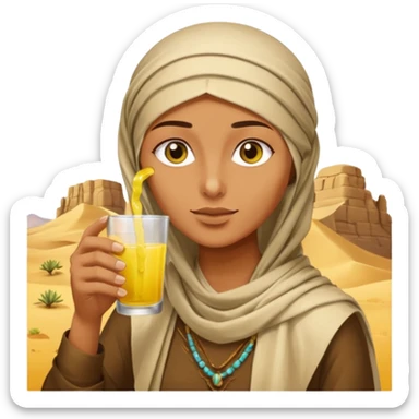 Ein Kamel welches ein Glass mit gelber Flüssigkeit trinkt üssigkei trinkt sticker