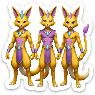 Beerus-Zeraora-Renamon full body  sticker