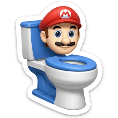 Skibidi toilet mario  sticker
