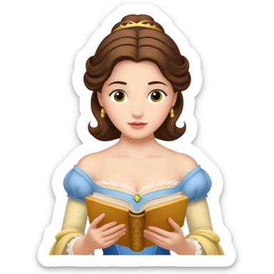 Princess Belle reading Jane austen sticker