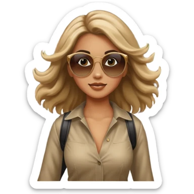 young woman walking fast down Broadway, hair bouncing and shiny. sticker