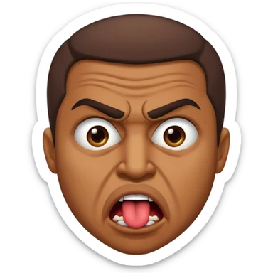 Un algérien enervé avec la fameuse mimique de la langue culturelle sticker