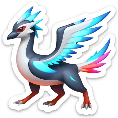 Neon Vibrant Pulsating Trail-glowing Chromatic Trico-Latias-Silvally-fusion-hybrid sticker
