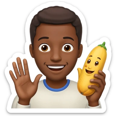 Black guy stroking his large penis while being excited  sticker