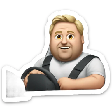 Fat guy driving a seat leon sticker