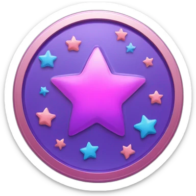 purple blue pink token coin stars sticker