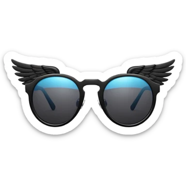 fancy hipster sunglasses with wings sticker