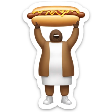 Man wearing hotdog costume doing a keg stand ￼ sticker