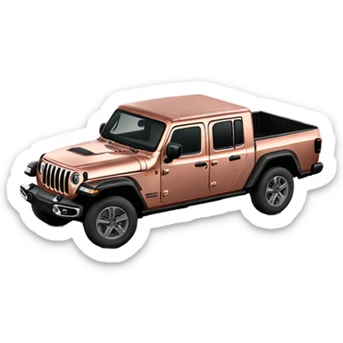 Realistic rose gold Jeep Gladiator truck. sticker