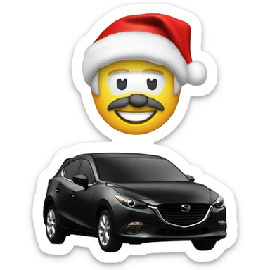Mazda 3 Bl 2010 black witch christmas cap sticker